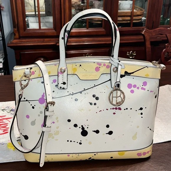 Henri Bendel West 57th Ltd Edition Splatter Paint Satchel Bag - Picture 13 of 14